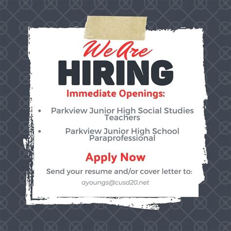 parkview employment openings.